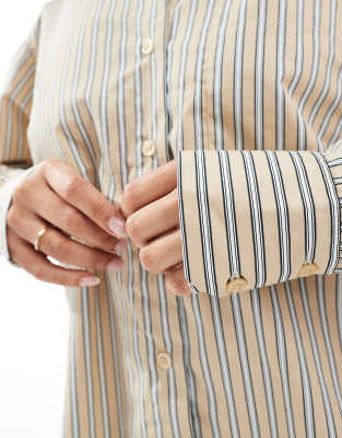 Asos Design Oversized Shirt In Gray