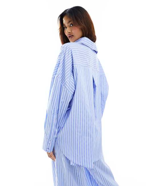 ASOS DESIGN oversized shirt in stripe - part of a set