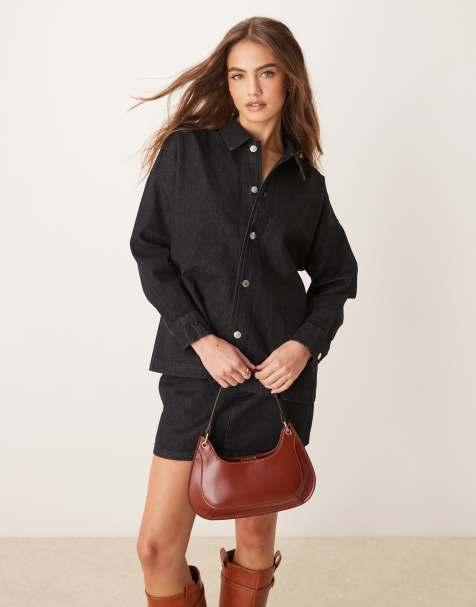 ASOS DESIGN oversized shirt in washed black - view 1