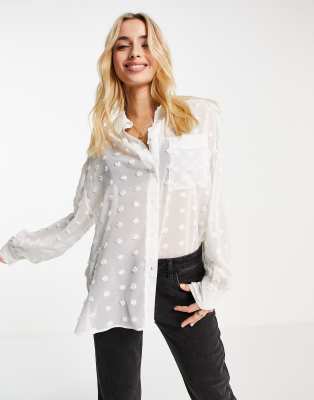 ASOS DESIGN ASOS DESIGN oversized shirt in white dobby