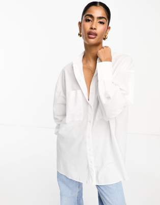 ASOS DESIGN oversized shirt in white