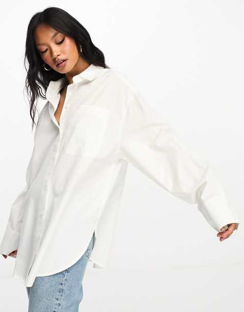 ASOS DESIGN oversized shirt in white - view 1