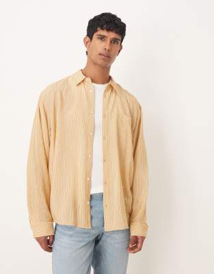 Asos Design Oversized Shirt In Neutral