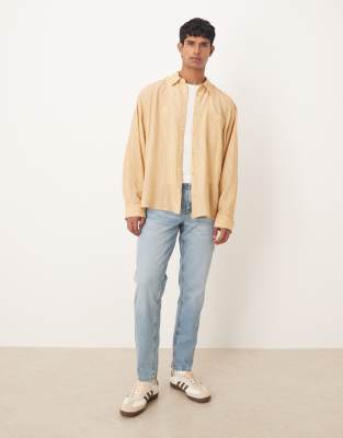 Asos Design Oversized Shirt In Neutral