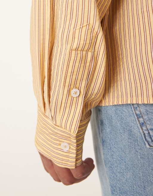 ASOS DESIGN oversized shirt in yellow stripe , 5 of 5