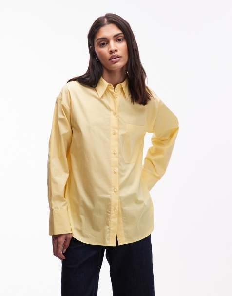 ASOS DESIGN oversized shirt in yellow - view 1