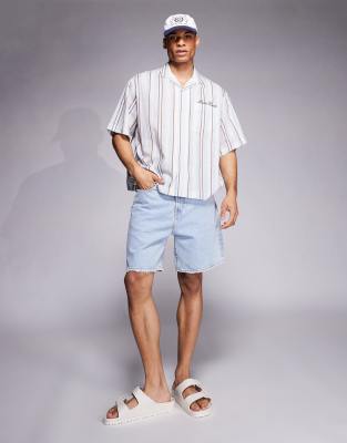 Asos Design Oversized Shirt With Embroidery