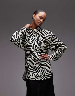 Asos Design Oversized Shirt With Open Back Detail In Multi