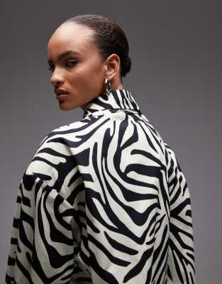 Asos Design Oversized Shirt With Open Back Detail In Multi