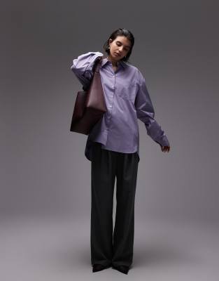 ASOS DESIGN OVERSIZED SHIRT WITH TAB BACK DETAIL