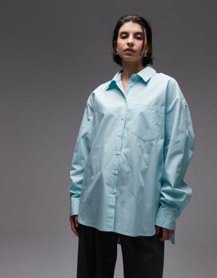 Asos Design Oversized Shirt With Tab Back Detail