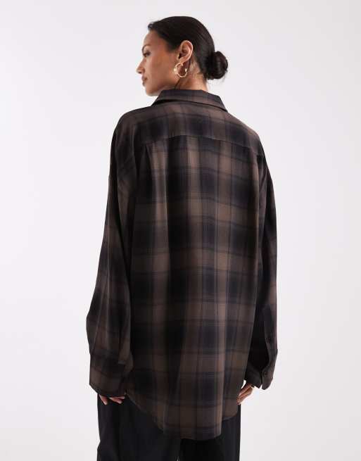 ASOS DESIGN oversized shirt with wide sleeves in check