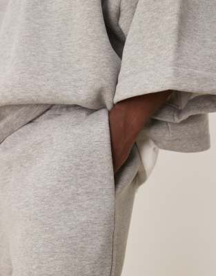ASOS DESIGN oversized short in gray heather - part of a set