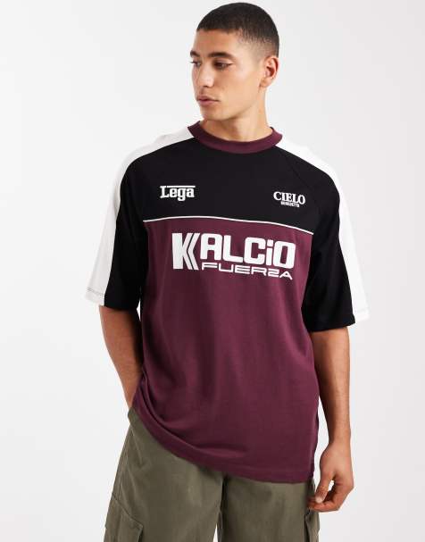 ASOS DESIGN oversized short sleeve cut and sew tee with athletic graphic - view 1