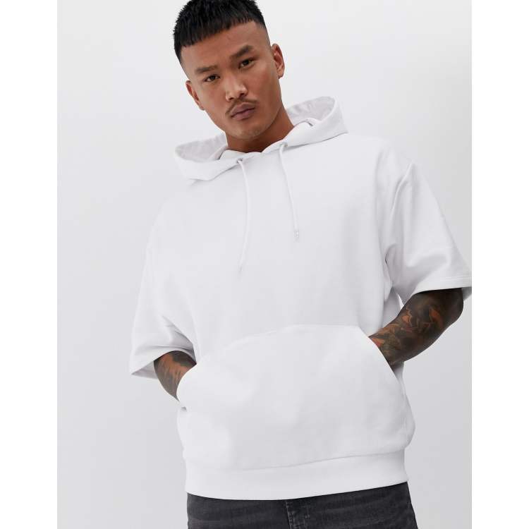 ASOS Short Sleeve Hoodie in Purple for Men