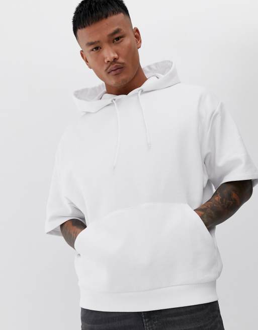 Short best sale white hoodie