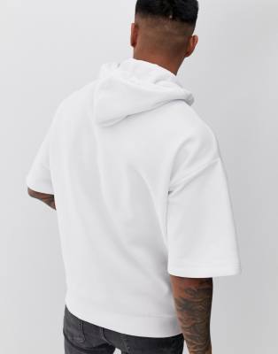 white nike short sleeve hoodie