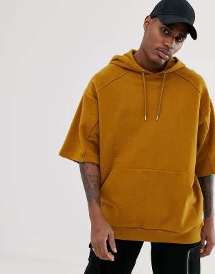 tan short sleeve hoodie