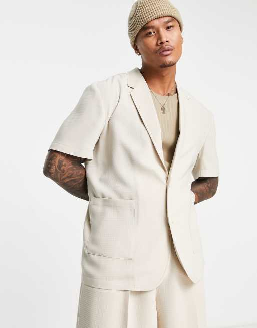 Short Sleeve Relaxed Suit Jacket BoohooMAN USA, 49% OFF