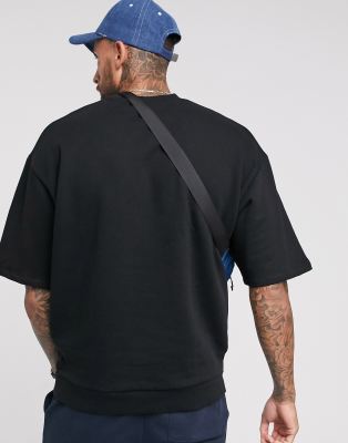 black short sleeve sweatshirt