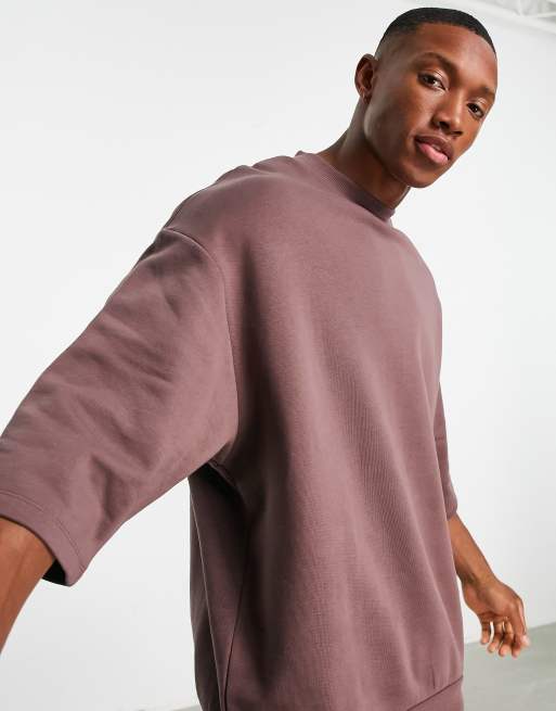 Oversized short best sale sleeve sweatshirt mens