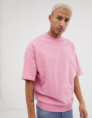 pink short sleeve sweatshirt