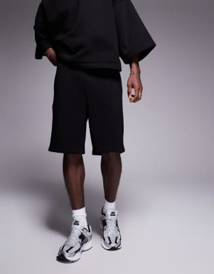 Weekday Simon scuba jersey shorts in black