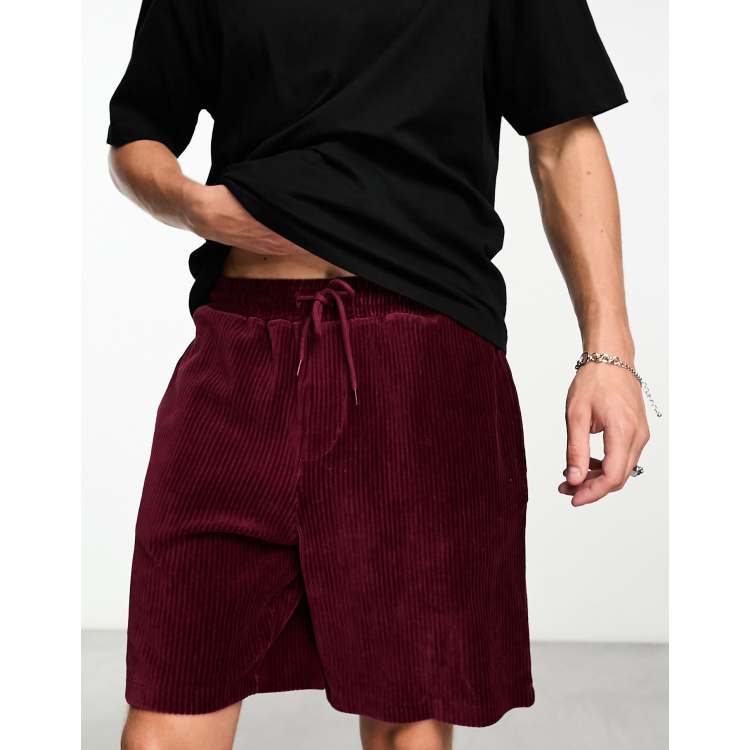 KAM Burgundy Red Marl Lounge Jogger Shorts