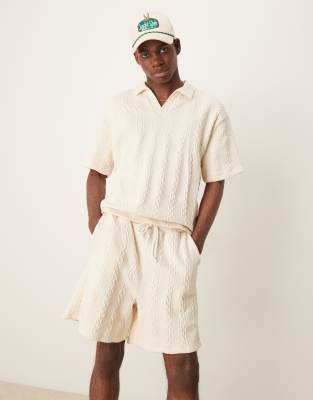 Asos Design Oversized Shorts In Neutral