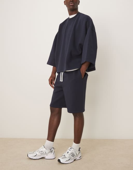 ASOS DESIGN oversized shorts in navy - part of a set