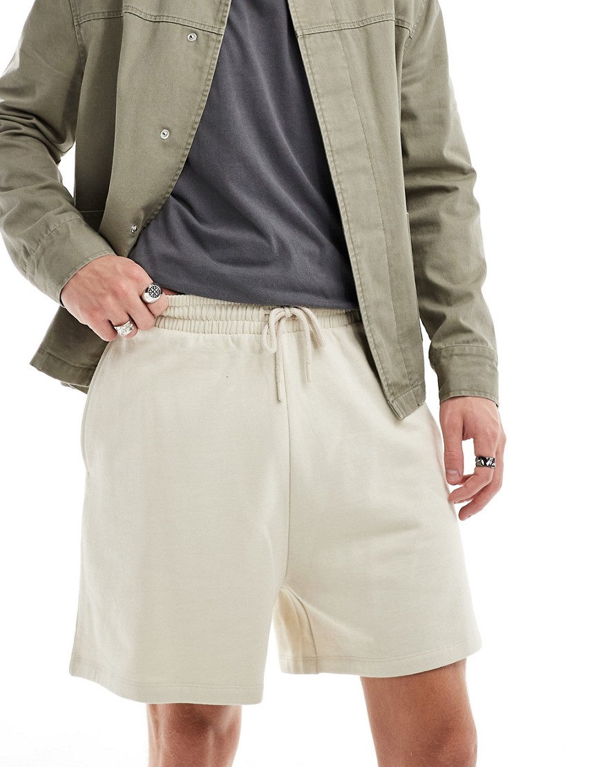 ASOS DESIGN oversized shorts in stone-Neutral