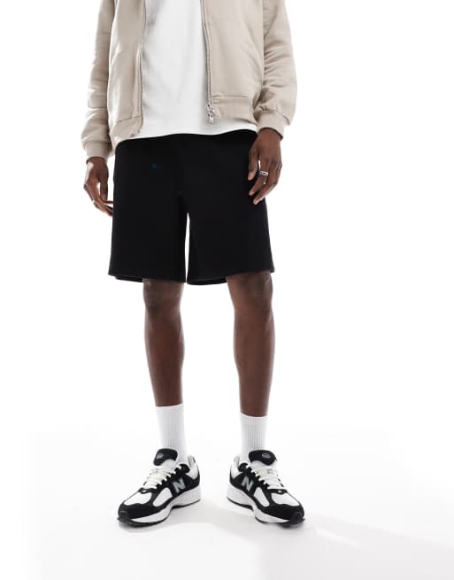 ASOS DESIGN oversized shorts in waffle textured black