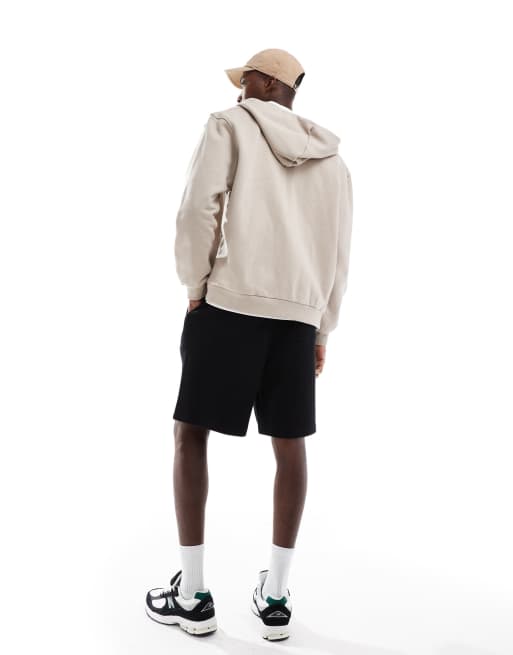 ASOS DESIGN oversized shorts in waffle textured black