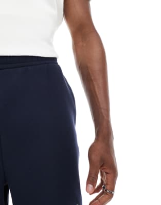 Asos Design Oversized Shorts With Embroidery In Navy