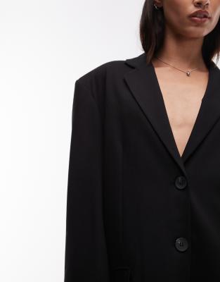 Asos Design Oversized Single Breasted Blazer In Animal Print