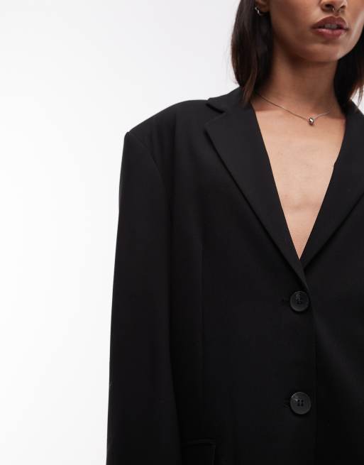 ASOS DESIGN oversized single breasted blazer in black, 2 of 4
