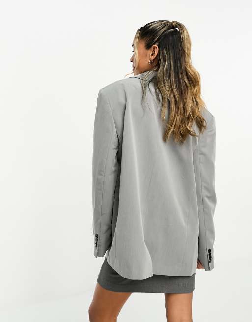 ASOS DESIGN oversized single breasted blazer in gray