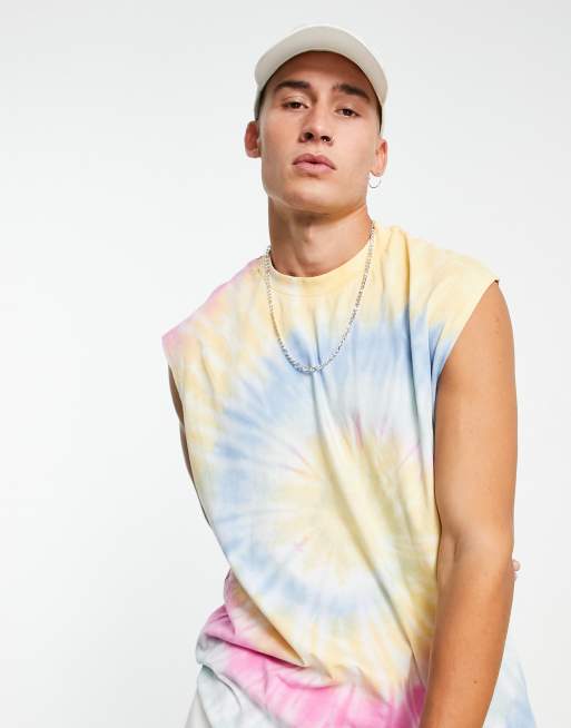 ASOS DESIGN oversized singlet in tie dye