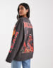 ASOS DESIGN oversized skater long sleeve T-shirt with Halloween Dracula licensed graphic in black