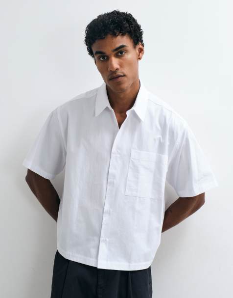 ASOS DESIGN - Oversized skjorte i hvid poplin med firkantet pasform - view 1