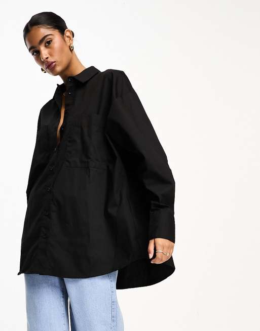 ASOS DESIGN - Oversized skjorte i sort