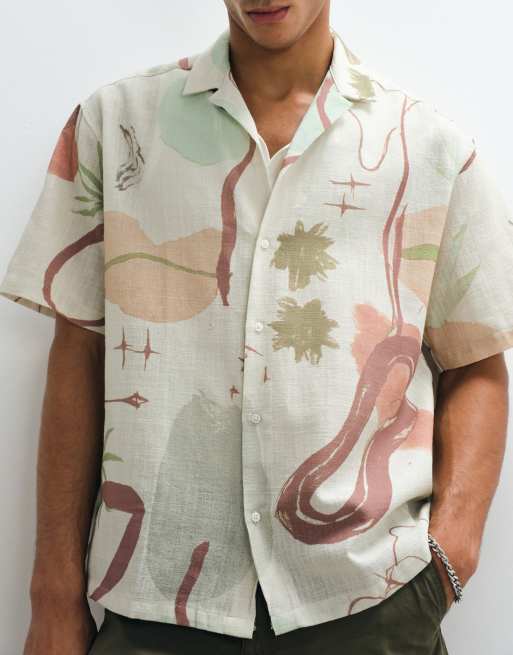 ASOS DESIGN - Oversized skjorte med abstrakt print, 2 af 5