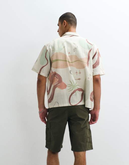 ASOS DESIGN - Oversized skjorte med abstrakt print, 3 af 5