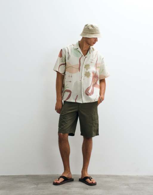 ASOS DESIGN - Oversized skjorte med abstrakt print, 4 af 5