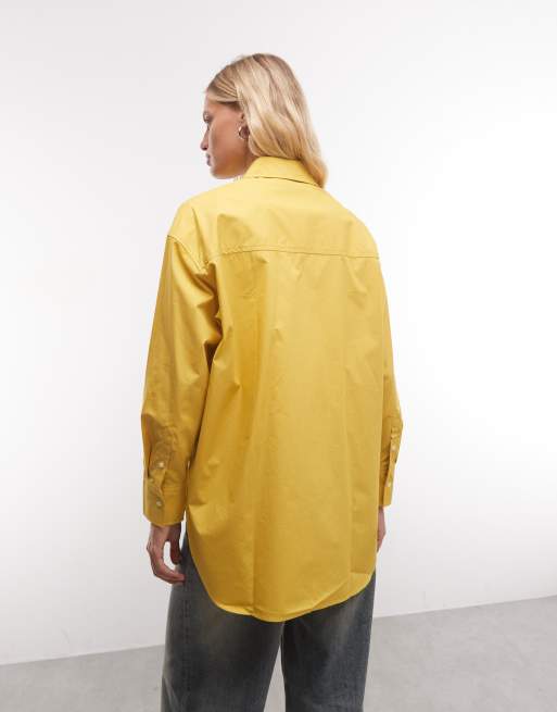 ASOS DESIGN oversized skjorte med længere kant bagpå i marigold, 4 af 4