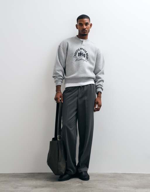 ASOS DESIGN oversized skjorte med skjult henley og pigmentprint foran, 2 af 5