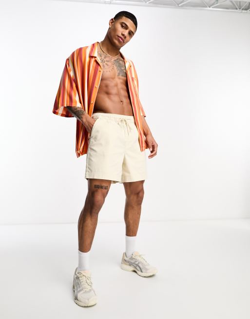 ASOS DESIGN - Oversized skjorte med sænkede skuldre og revers i stribet orange, 2 af 4