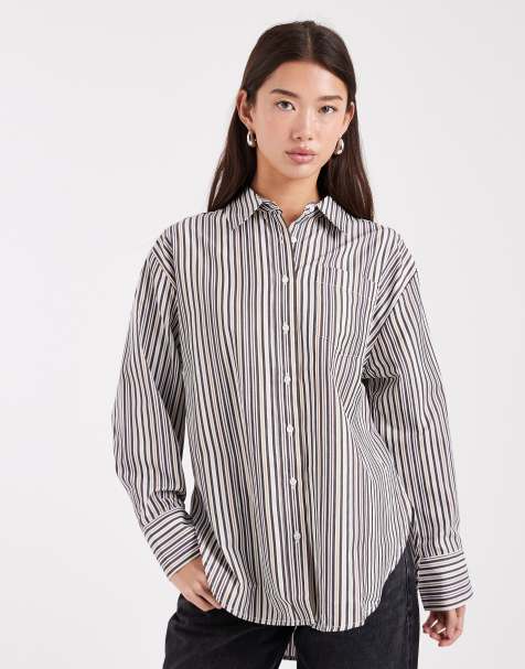 ASOS DESIGN - Oversized skjorte med striber i herrestil - view 1