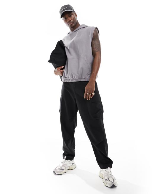 ASOS DESIGN oversized sleeveless hoodie in grey ASOS