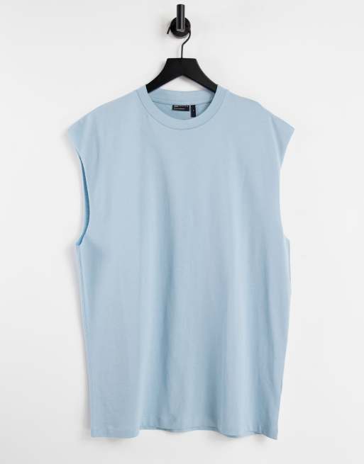 ASOS DESIGN oversized sleeveless t-shirt in blue
